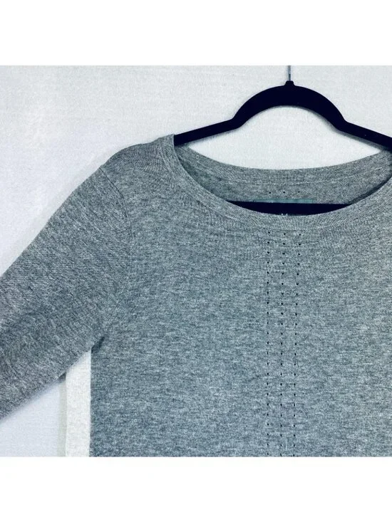 Title Nine Sweater Womens M Gray Merino Wool Blend Pullover Casual Knitwear - Picture 3 of 11